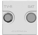 ABB NIE Zenit Серебро Накладка для TV-R/SAT розетки, 2 мод