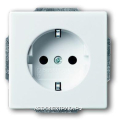 Розетка 1-ая электрическая , с заземлением (безвинтовой зажим), цвет Белый, ABB Solo/Future