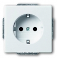 Розетка 1-ая электрическая , с заземлением (безвинтовой зажим), цвет Белый, ABB Solo/Future