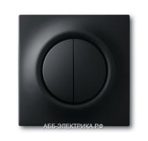 Выключатель 2-клавишный проходной ( с двух мест), цвет Черный бархат, ABB Impuls