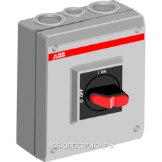 ABB OTP16T3M Выключатель-разъединитель в боксе до 16А 3х-полюсный,1НО доп. контакт,4хМ25+2хМ16