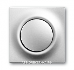 Выключатель 1-клавишный кнопочный, цвет Серебро, ABB Impuls