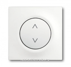 Выключатель для жалюзи кнопочный, цвет Белый бархат, ABB Impuls