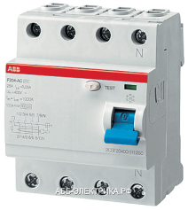 ABB УЗО F204A 4Р 125A 500mA селективный