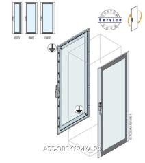 ABB Дверь со стеклом 2000x1000мм ВхШ