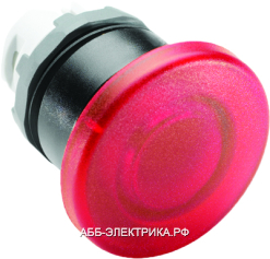 Abb COS  Кнопка MPM1-21R ГРИБОК красная (только корпус) без фиксации с по дсветкой 40мм
