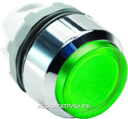 ABB MP3-21G Кнопка зеленая с подсветкой без фикс.