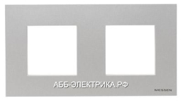 ABB NIE Zenit Серебро Рамка 2-я 2+2 мод (N2272 PL)