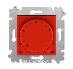 Терморегулятор для теплого пола, цвет Красный/Дымчатый черный, Levit, ABB