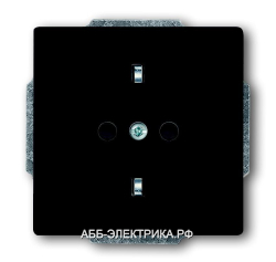 Розетка 1-ая электрическая , с заземлением (безвинтовой зажим), цвет Черный бархат, ABB Solo/Future