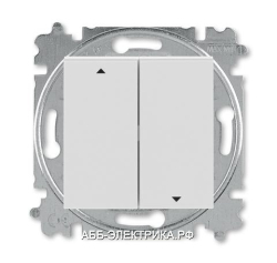 Выключатель для жалюзи (рольставней) кнопочный, цвет Серый/Белый, Levit, ABB