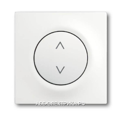 Накладка Выключатель для жалюзи кнопочный, цвет Белый бархат, ABB Impuls