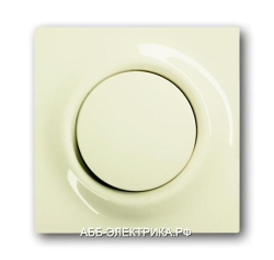 Выключатель 1-клавишный кнопочный, цвет Бежевый, ABB Impuls