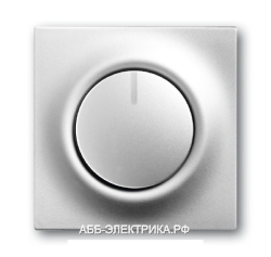 Светорегулятор поворотно-нажимной 1000Вт для ламп накаливания, цвет Серебро, ABB Impuls