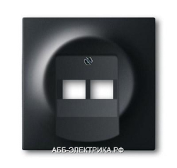 Компьютерная розетка двойная кат.5е, цвет Черный бархат, ABB Impuls