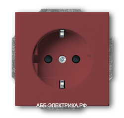 ABB BJE Solo/Future Красный Розетка с/з (2011-0-37