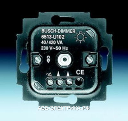 ABB BJE Мех Светорегулятор поворотный для л/н, галоген ламп с электрон трансф 420W