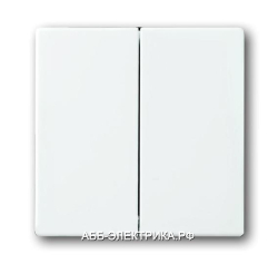 Выключатель 2-клавишный , цвет Белый, ABB Solo/Future