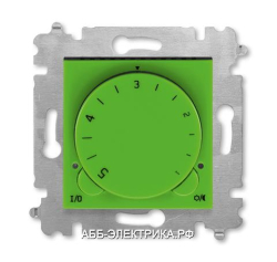 Терморегулятор для теплого пола, цвет Зеленый/Дымчатый черный, Levit, ABB