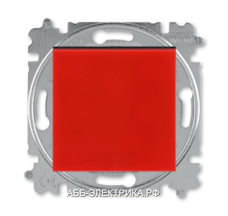 Выключатель 1-клавишный; кнопочный с двух мест, цвет Красный/Дымчатый черный, Levit, ABB