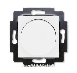Диммер поворотно-нажимной , 600Вт для ламп накаливания, цвет Белый/Ледяной, Levit, ABB