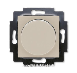 Диммер поворотно-нажимной , 600Вт для ламп накаливания, цвет Макиато/Белый, Levit, ABB
