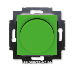Диммер поворотно-нажимной , 600Вт для ламп накаливания, цвет Зеленый/Дымчатый черный, Levit, ABB