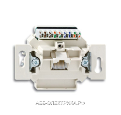 ABB Механизм 1-постовой компьютерной/телефонной розетки UAE, 8 полюсов, RJ45, категория 6е, неэкрани