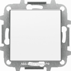 Выключатель 1-клавишный кнопочный, цвет Стекло Белое, ABB Sky
