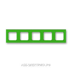 Рамка ABB Levit 5 постов зелёный / дымчатый чёрный