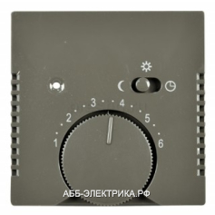 Терморегулятор теплого пола, цвет Шато(черный), ABB Basic 55