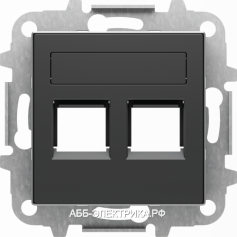 Компьютерная розетка двойная кат.5е, цвет Черный бархат, ABB Sky