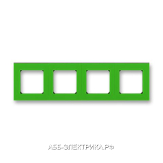 Рамка ABB Levit 4 поста зелёный / дымчатый чёрный