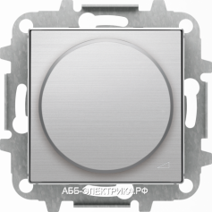Светорегулятор поворотный 1000Вт для л/н, цвет Нержавеющая сталь, ABB Sky