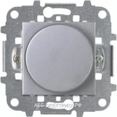 Светорегулятор поворотно-нажимной 2-100 Вт, для светодиодных ламп, цвет Серебро, ABB ZENIT