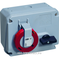 ABB CEWE Розетка стандартный с выключателем и блокировкой 32A, 3P+N+E, IP67