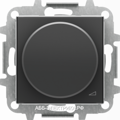 Светорегулятор поворотный 400Вт для л/н, цвет Стекло Черное, ABB Sky
