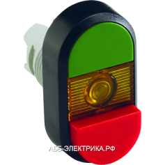 ABB MPD12-11Y Кнопка двойная (зеленая/красная-выступающая) желтая линза без текста