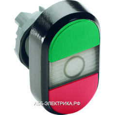 ABB MPD4-11С Кнопка двойная с текстом START/STOP (зеленая/красная) прозрачная линза